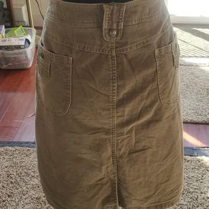 Army green corduroy skirt